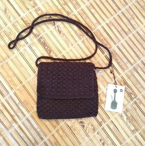 Nwt🌺The Sac Crocheted CrossBody Bag Purse Maroon
